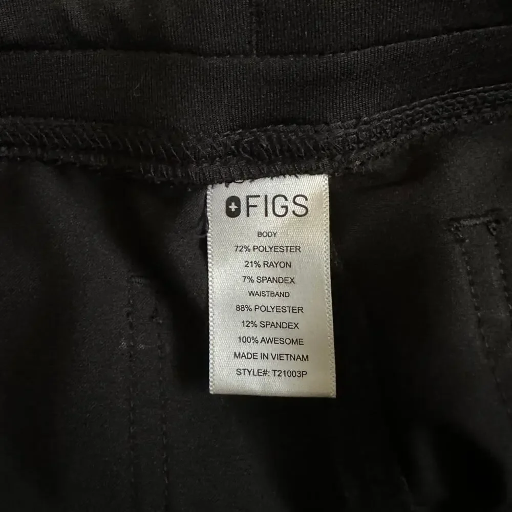 FIGS Technical Collection Scrub Pants Bundle Lot of 2 Women Small Black Stretch - Picture 4 of 7